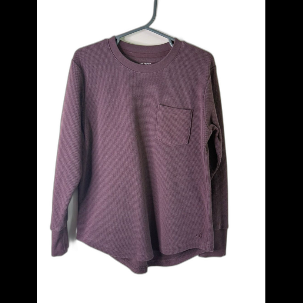 Little Bipsy Waffle-Knit Crew Long Sleeve shirt - Huckleberry